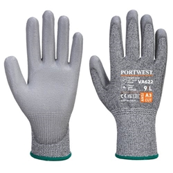 Portwest Vending MR Cut PU Palm Glove. Size/Fit  XL/R, Grey. Style VA622