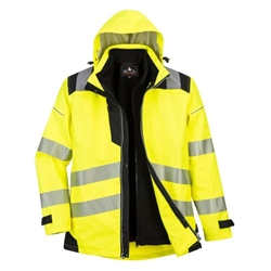 Portwest PW3 Hi-Vis 3-in-1 Jacket. Size/Fit  M/R, Yellow/Black. Style PW365