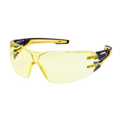 Portwest Anthracite Wraparound Safety Glasses. Size/Fit  /R, Amber. Style PR01