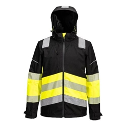 Portwest PW3 Hi-Vis Class 1 Extreme Rain Jacket. Size/Fit  L/R, Yellow/Black. Style PW368