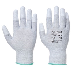 Portwest Vending Antistatic PU Fingertip Glove. Size/Fit  L/R, Grey. Style VA198