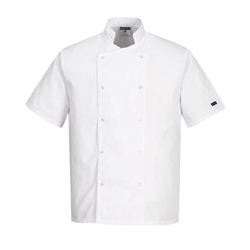 Portwest Chef's Cumbria Jacket S/S . Size/Fit  4XL/R, White. Style C733