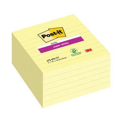 Post-it Super Sticky 101x101mm Lined Canary Yellow (Pack of 6) 675-SS6CY x3 + FREE Contigo Travel Mug