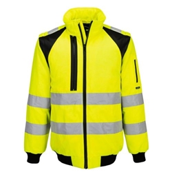 Portwest WX2 Hi-Vis 2-in-1 Pilot Jacket. Size/Fit  XXXL/R, Yellow/Black. Style CD898