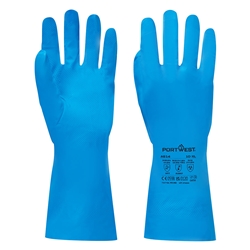 Portwest Chem 330 Nitrile Food Gauntlet. Size/Fit  L/U, Blue. Style A814