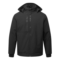 Portwest WX2 Eco Hooded Insulated Softshell (2L). Size/Fit  M/T, Black Tall. Style CD874