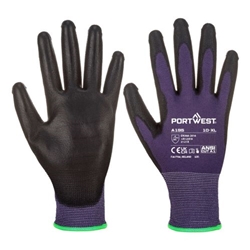 Portwest Grip 13 PU Touchscreen Glove . Size/Fit  XL/R, Purple/Black. Style A195