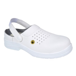 Portwest Compositelite ESD Perforated Safety Clog SB AE. Size/Fit  37/R, White. Style FC03