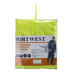 Portwest Essentials Rainsuit (2 Piece Suit). Size/Fit  5XL/R, Yellow. Style L440