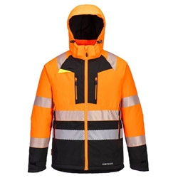 Portwest DX4 Hi-Vis Class 2 Winter Jacket. Size/Fit  XL/R, Orange/Black. Style DX430