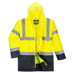 Portwest Hi-Vis 5-in-1 Contrast Essential Jacket . Size/Fit  XXXL/R, Yellow/Black. Style S766
