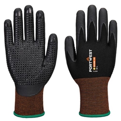 Portwest GP Grip 15 Nitrile Micro Foam Dotted Glove. Size/Fit  L/R, Black. Style A371