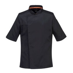 Portwest Chef's Mesh Air Pro Jacket S/S . Size/Fit  XS/R, Black. Style C738