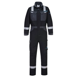 Portwest WX3 Modaflame Work FR Coverall. Size/Fit  L/R, Black. Style FR503