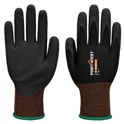 Portwest GP Grip 18 Latex Sandy Glove. Size/Fit  XL/R, Black. Style A373