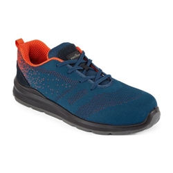Portwest Steel Textile Trainer S1P FO SR. Size/Fit  45/O, Blue/Orange. Style FT25