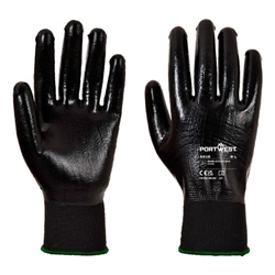Portwest Grip 13 Full Coating Nitrile Glove. Size/Fit  XL/R, Black. Style A315