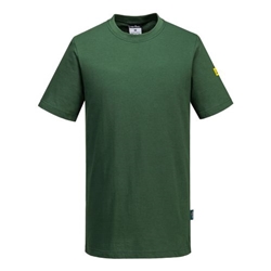 Portwest Anti-Static ESD T-Shirt S/S. Size/Fit  S/R, Forest Green. Style AS20