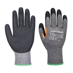 Portwest Grip 10 Latex Reinforced Thumb Glove. Size/Fit  M/R, Grey/Black. Style A106