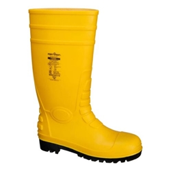 Portwest Steel PVC Wellington S5 FO . Size/Fit  48/R, Yellow. Style FW95
