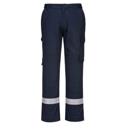 Portwest Bizflame Work Lightweight Stretch Panelled FR Trousers. Size/Fit  S/R, Navy. Style FR401