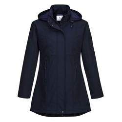 Portwest Carla Women's Hooded Softshell Jacket (3L). Size/Fit  L/R, Navy. Style TK42