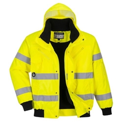 Portwest Hi-Vis 3-in-1 Bomber Jacket . Size/Fit  XL/R, Yellow. Style C467