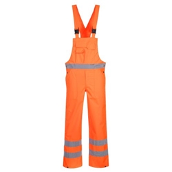 Portwest Hi-Vis Breathable Rain Bib and Brace. Size/Fit  L/R, Orange. Style S388