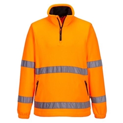 Portwest Hi-Vis 1/2 Zip Fleece. Size/Fit  XXL/R, Orange. Style F302