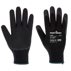 Portwest Grip 10 Latex Economy Glove. Size/Fit  XL/R, Black. Style A150