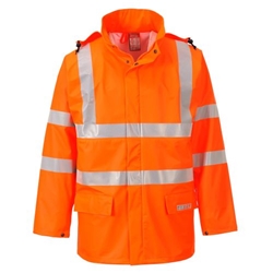 Portwest Sealtex Flame Hi-Vis FR Jacket. Size/Fit  XL/R, Orange. Style FR41