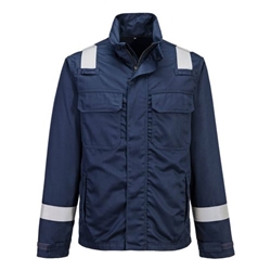 Portwest Bizflame Work+ FR Jacket. Size/Fit  M/R, Navy. Style FR609