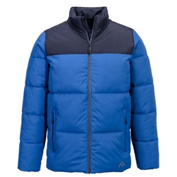 Portwest KX3 Sport Insulated Baffle Jacket. Size/Fit  S/R, Quartz/Dark Navy. Style KX306