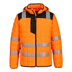 Portwest PW3 Hi-Vis Square Baffle Jacket. Size/Fit  4XL/R, Orange/Black. Style T165