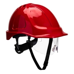 Portwest Endurance Visor Helmet. Size/Fit  /R, Red. Style PW55