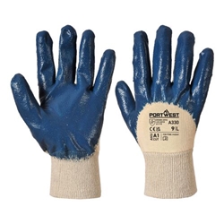 Portwest Grip 12 Nitrile Light Knitwrist Glove. Size/Fit  S/R, Navy. Style A330