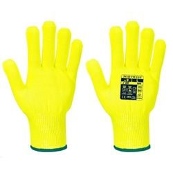 Portwest Cut D13 Viz-Tex Liner Glove. Size/Fit  M/R, Yellow. Style A688