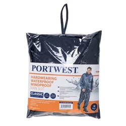 Portwest Essentials Rainsuit (2 Piece Suit). Size/Fit  M/R, Navy. Style L440