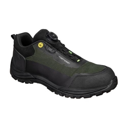 Portwest Girder Composite Low Shoe S3S ESD SR FO. Size/Fit  43/N, Black/Green. Style FE05