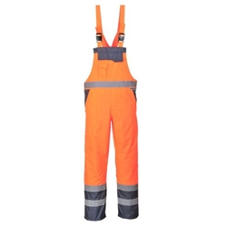 Portwest Hi-Vis Breathable Contrast Rain Bib and Brace. Size/Fit  4XL/R, Orange/Navy. Style S488