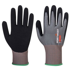 Portwest CT Cut D18 Nitrile Glove. Size/Fit  M/R, Grey/Black. Style CT45