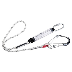 Portwest Single Kernmantle 1.8m Lanyard With Shock Absorber. Size/Fit  /R, White. Style FP56
