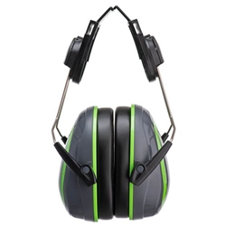 Portwest HV Extreme Ear Defenders Low Clip-On . Size/Fit  /N, Grey/Green. Style PW75