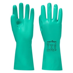 Portwest Chem 330 Nitrile Plus Gauntlet. Size/Fit  L/R, Green. Style A812