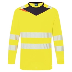 Portwest DX4 Hi-Vis T-Shirt L/S. Size/Fit  4XL/R, Yellow/Black. Style DX416