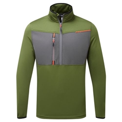 Portwest WX3 Half Zip Tech Fleece. Size/Fit  XXL/R, Olive Green. Style T755
