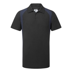 Portwest WX2 Eco Polo Shirt S/S. Size/Fit  XXL/R, Black/Navy. Style CD812