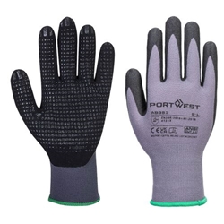 Portwest Grip 15 Nitrile Sandy Dotted Essential Multipack (Pk12). Size/Fit  XXL/R, Grey/Black. Style AB351