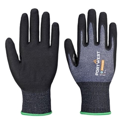 Portwest SG Cut C15 Eco Nitrile Glove. Size/Fit  M/R, Blue/Black. Style AP18