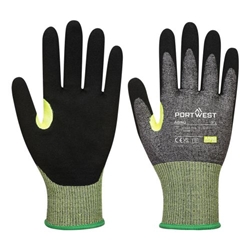 Portwest CS Cut E15 Nitrile Glove. Size/Fit  XL/R, Grey/Black. Style A650